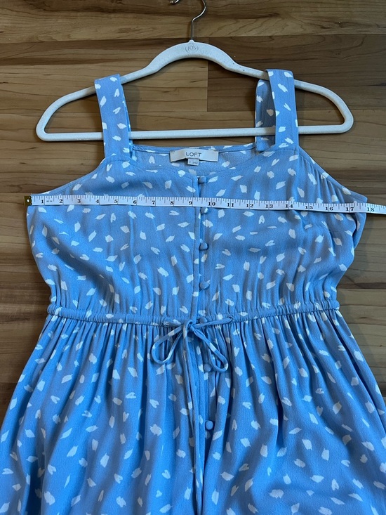 loft blue and white dress Ann Taylor Loft Blue and White Stripped Dress with Straps Size 8 SKU 0   Designers On A Dime